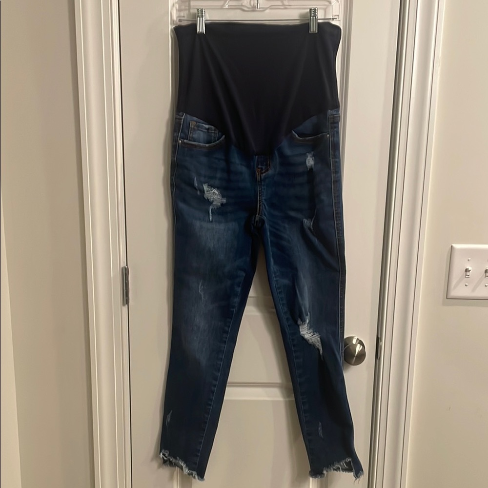 Dark Blue Distressed Women's Jeans